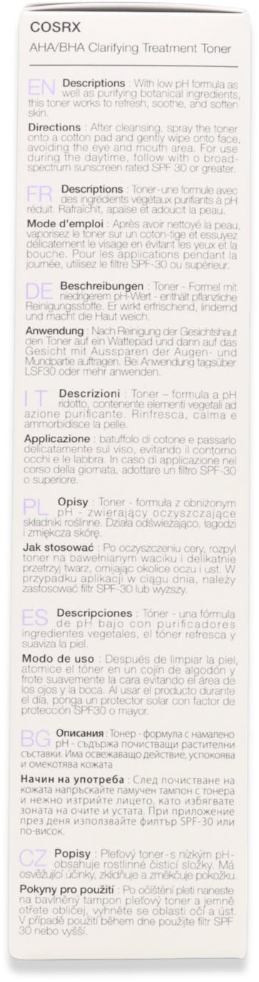 COSRX AHA/BHA Clarifying Treatment Toner 150ml - 2