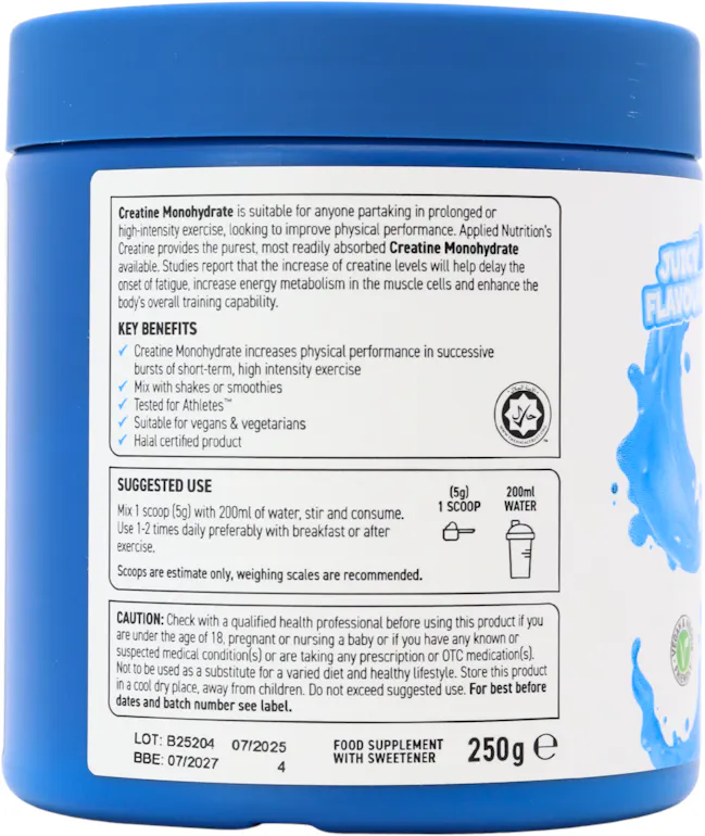 Applied Nutrition Creatine Monohydrate Icy Blue Razz 250g - 3
