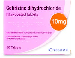 Crescent Cetirizine Dihydrochloride 10mg Film-Coated 30 Tablets