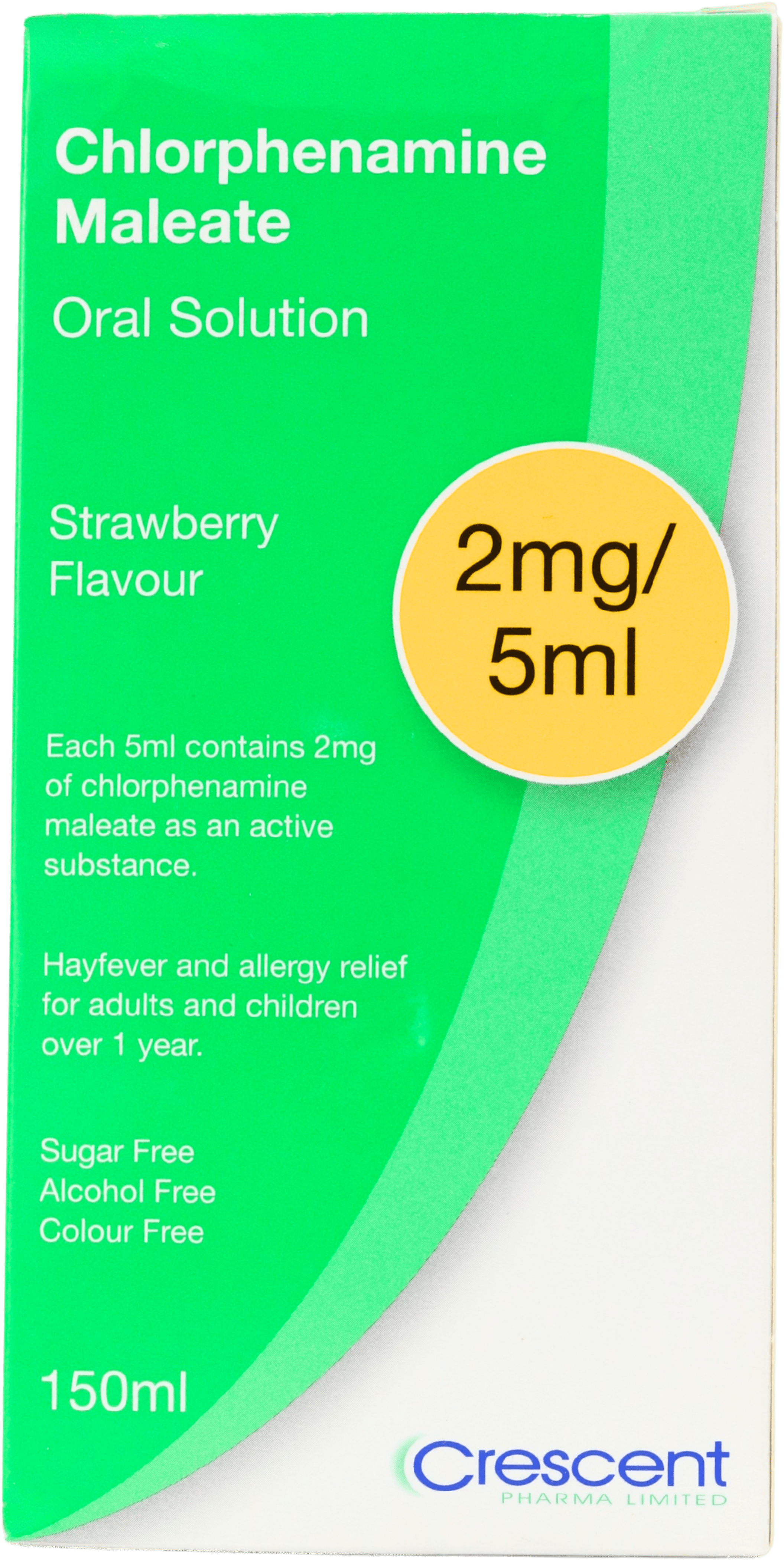 Crescent Chlorphenamine Maleate Oral Solution Strawberry Flavour 2mg/5ml 150ml