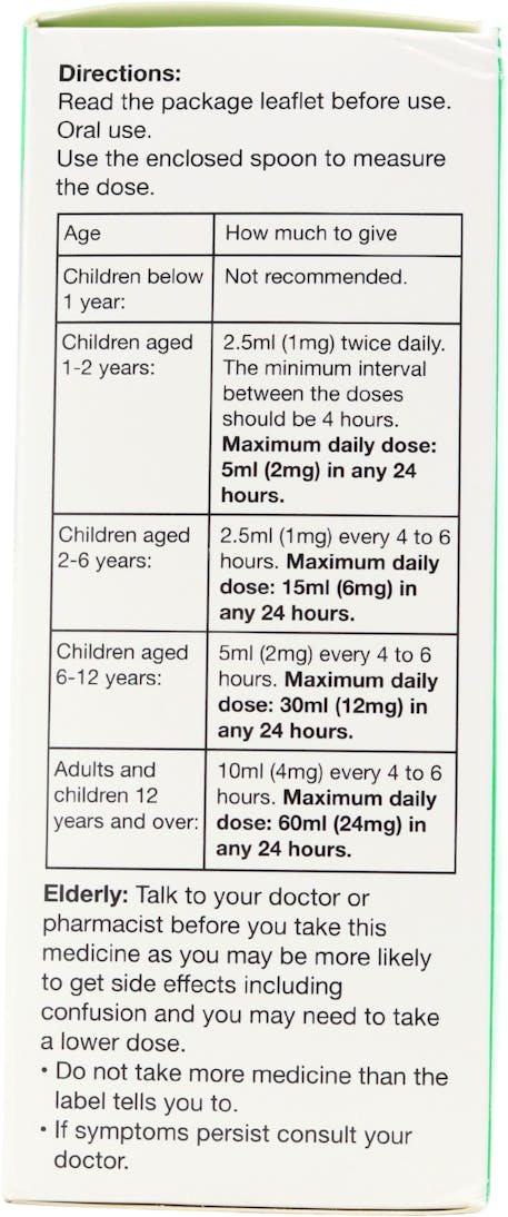 Crescent Chlorphenamine Maleate Oral Solution Strawberry Flavour 2mg/5ml 150ml - 3