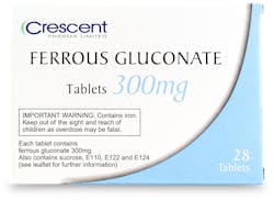 Crescent Ferrous Gluconate 300mg Iron 28 Tablets