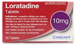 Crescent Loratadine 10mg 30 Tablets
