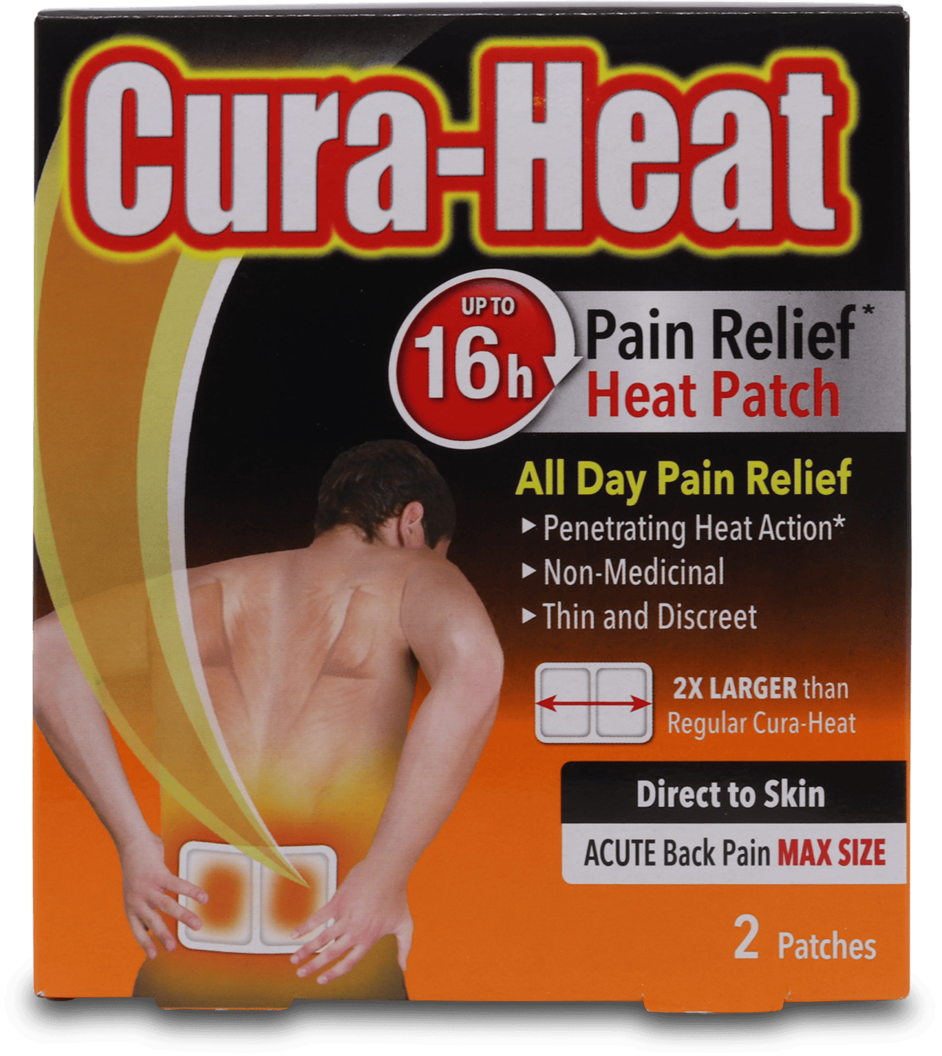 Cura-Heat Max Size Direct To Skin 2 Pack