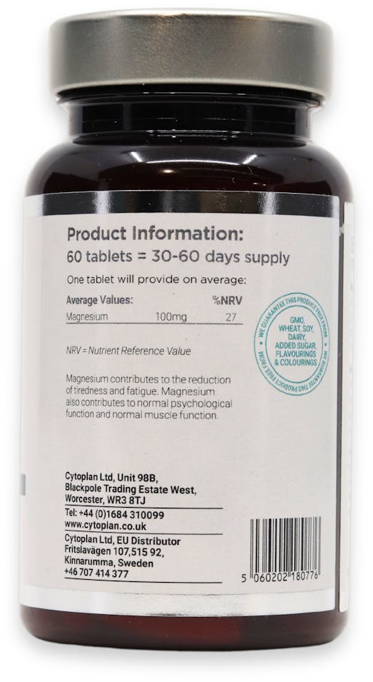 Cytoplan Biofood Magnesium 100mg 60 Tablets - 2