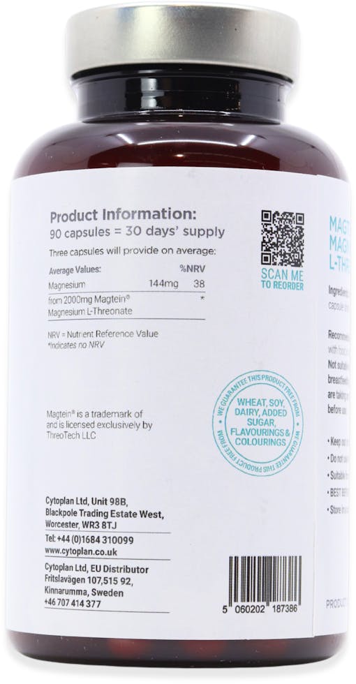 Cytoplan Magtein Magnesium L-Threonate 90 Capsules - 2