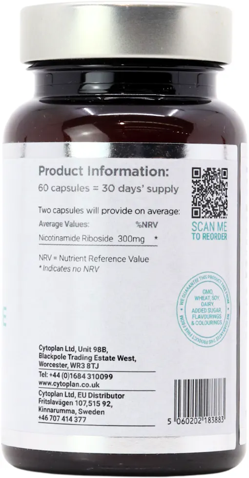 Cytoplan Nicotinamide Riboside 300mg 60 Capsules - 2