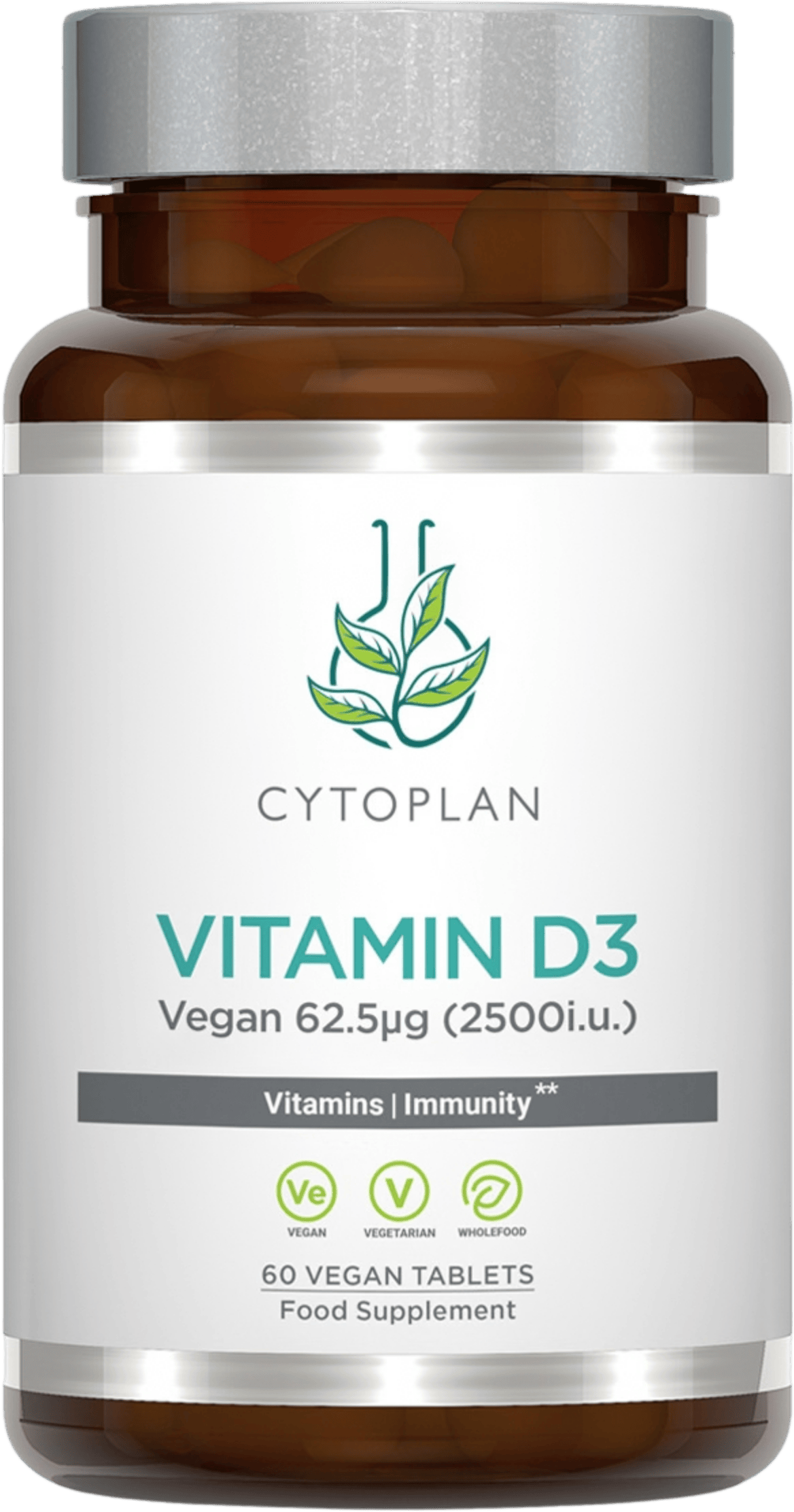 Cytoplan Vegan Vitamin D3 62.5μg 60 Capsules