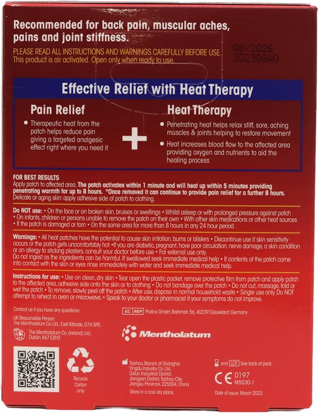 Deep Heat Pain Relief Heat Patch Regular 4 Patches - 2