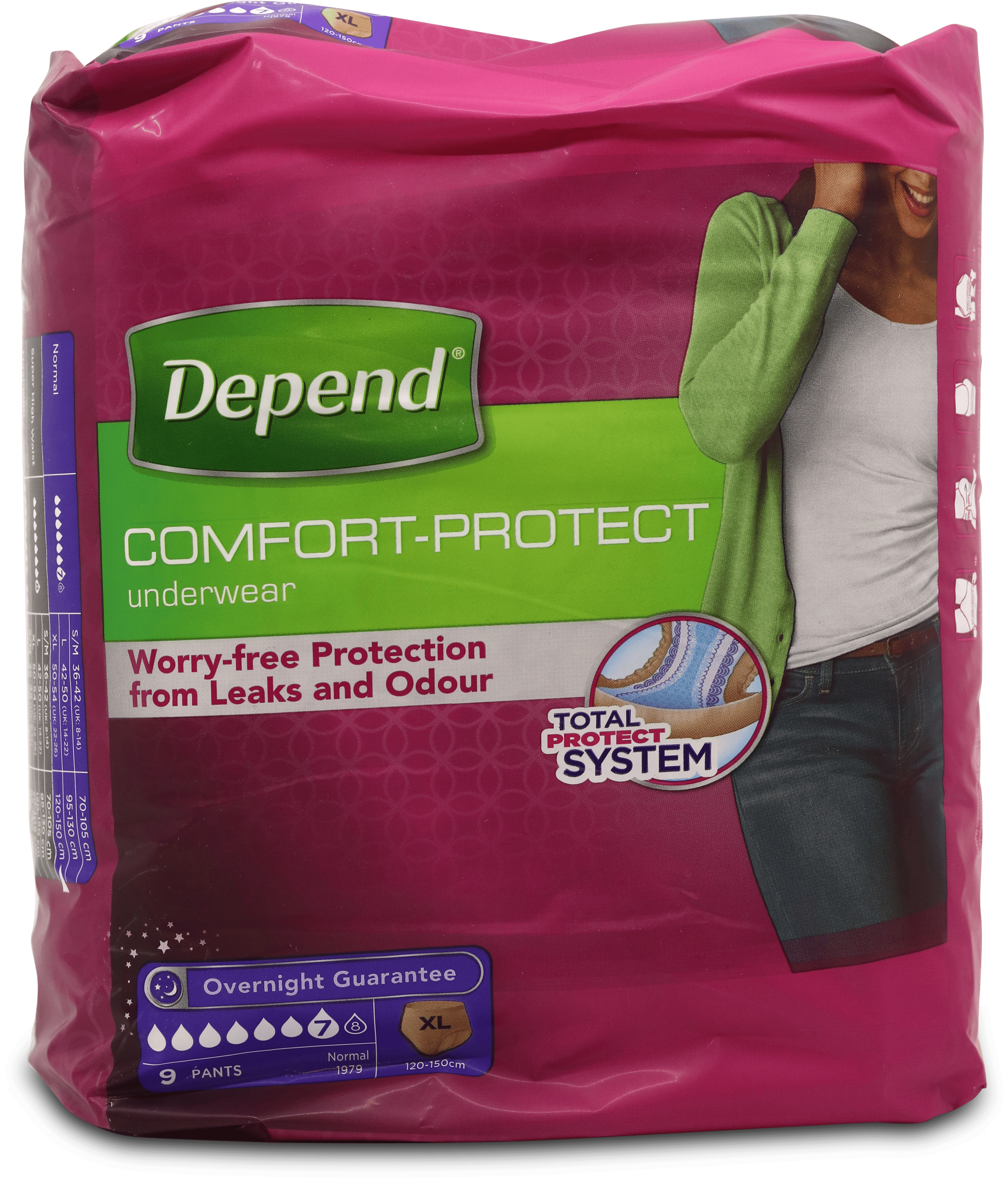 Depend Comfort Protect for Women Extra Large 9 Pack