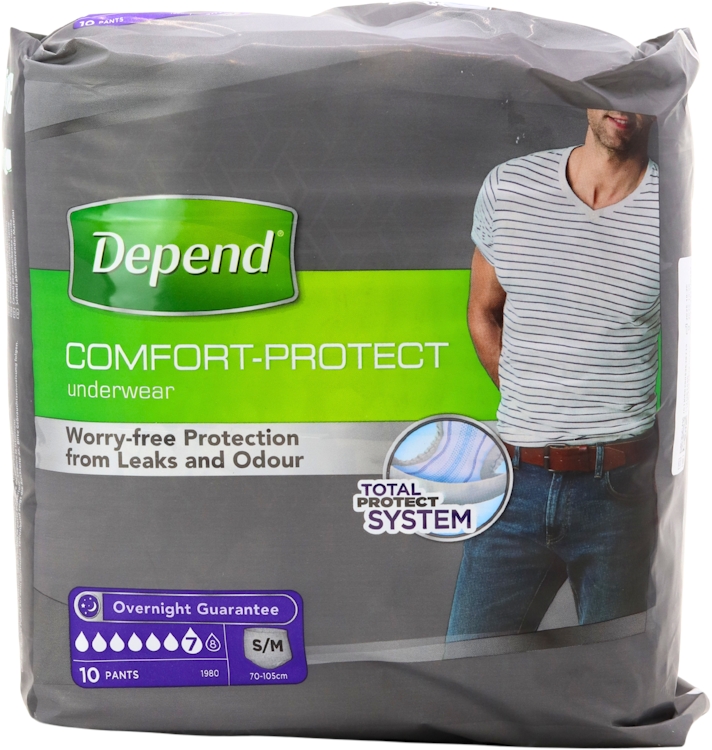 Depend Comfort-Protect Incontinence Underwear For Men Size S/M 10