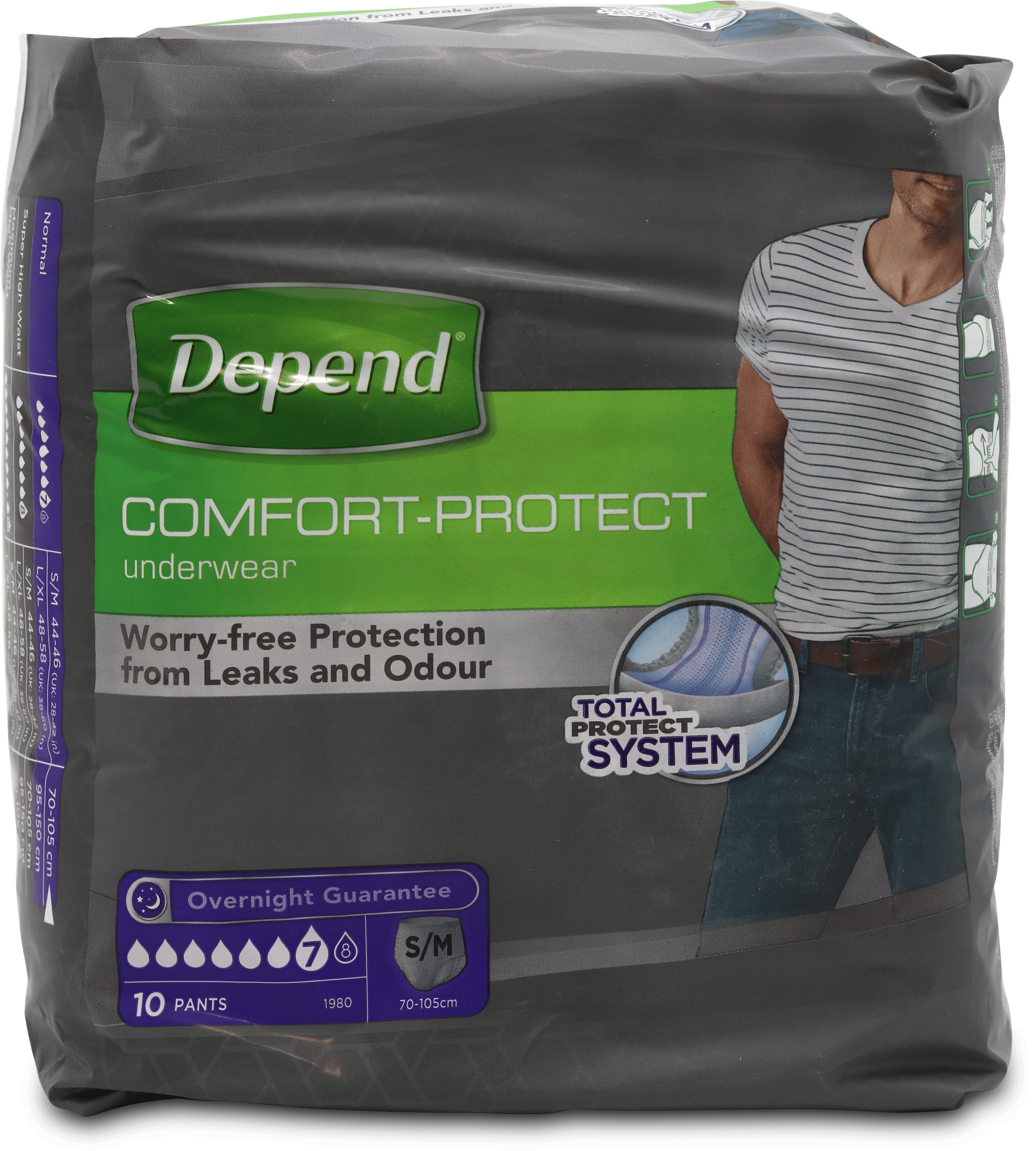 Depend Comfort Protect for Men Small/Medium 10 Pack