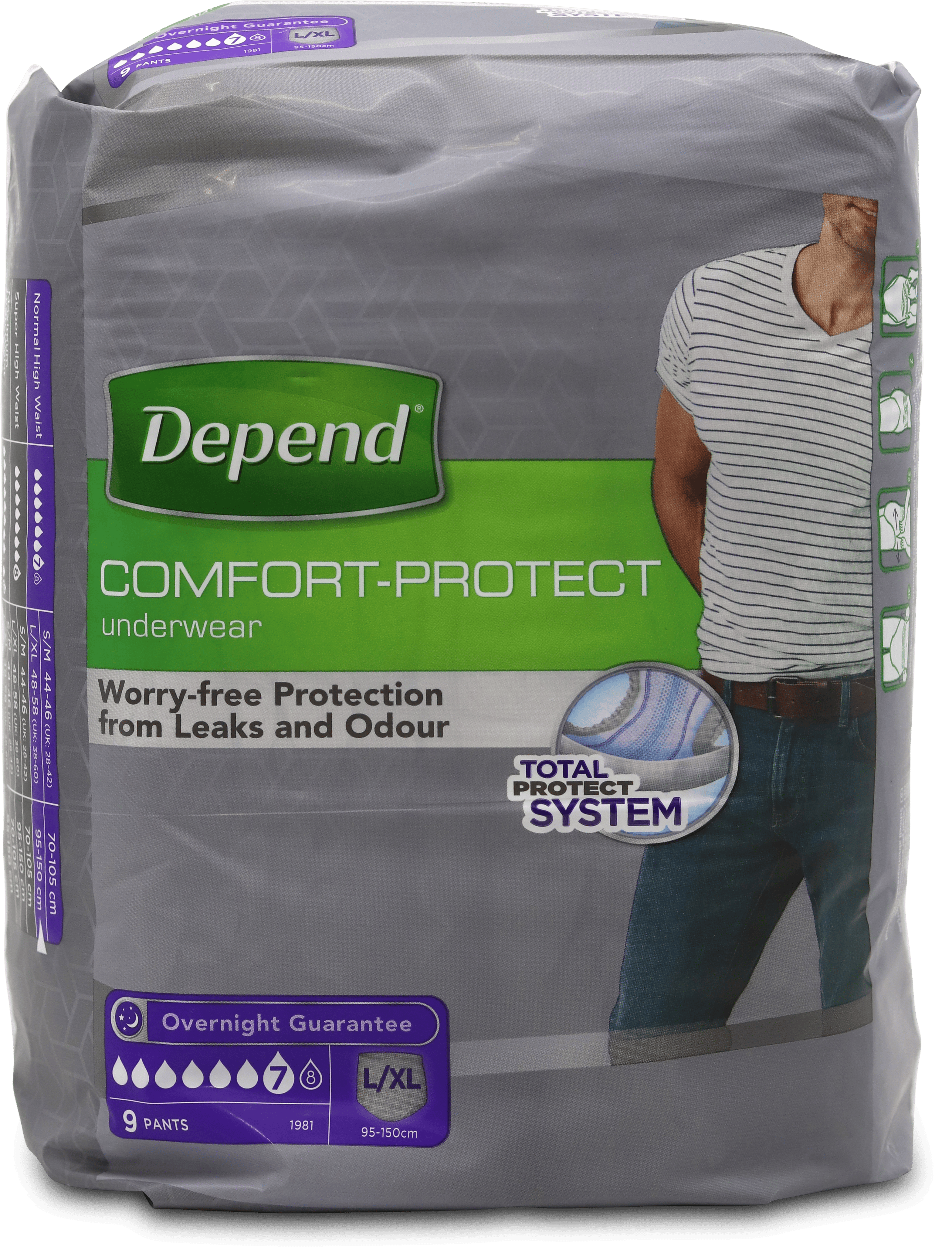 Depend Comfort Protect for Men Large/Extra Large 9 Pack