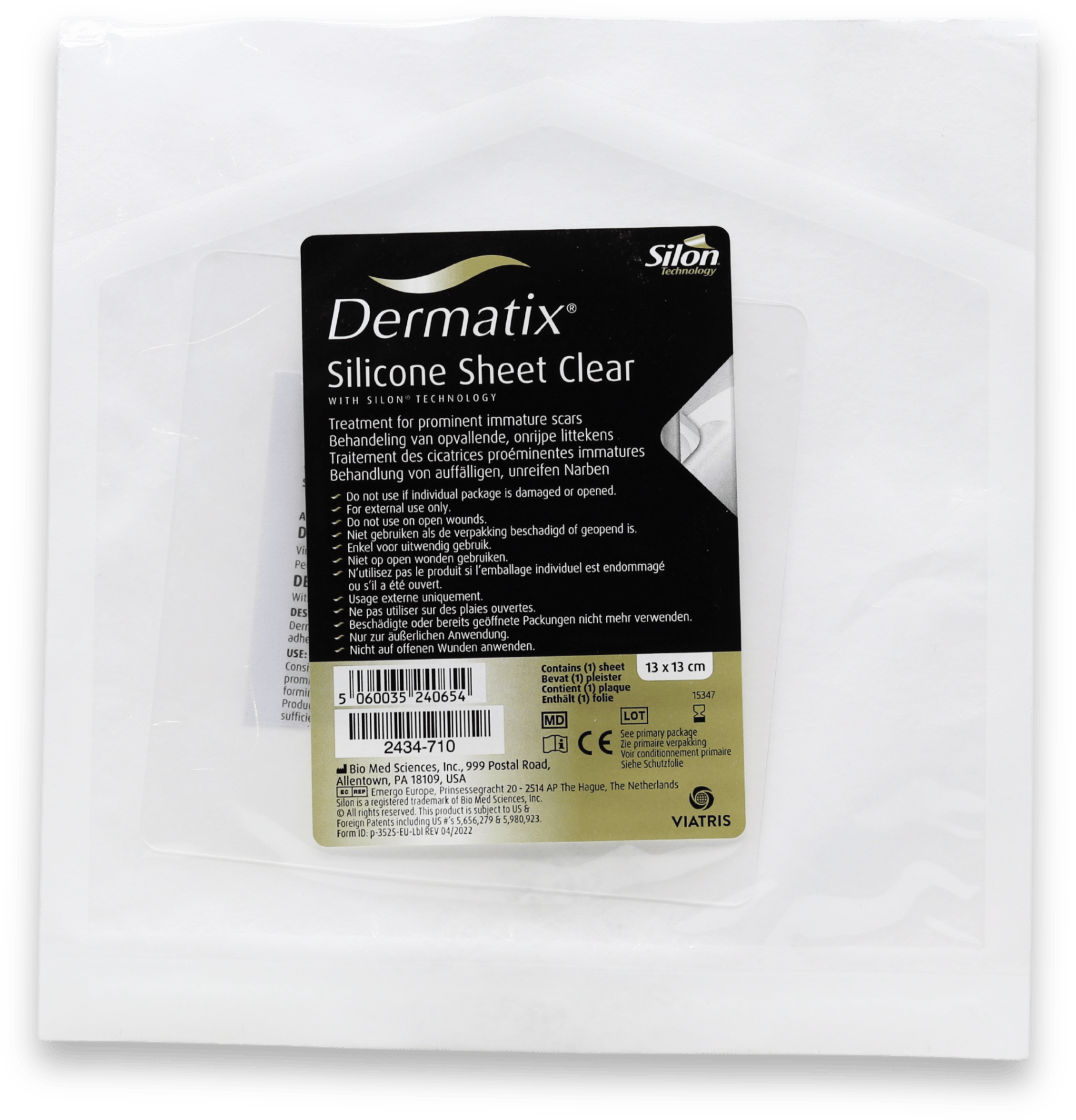 Dermatix Silicone Sheet Clear 13cm x 13cm