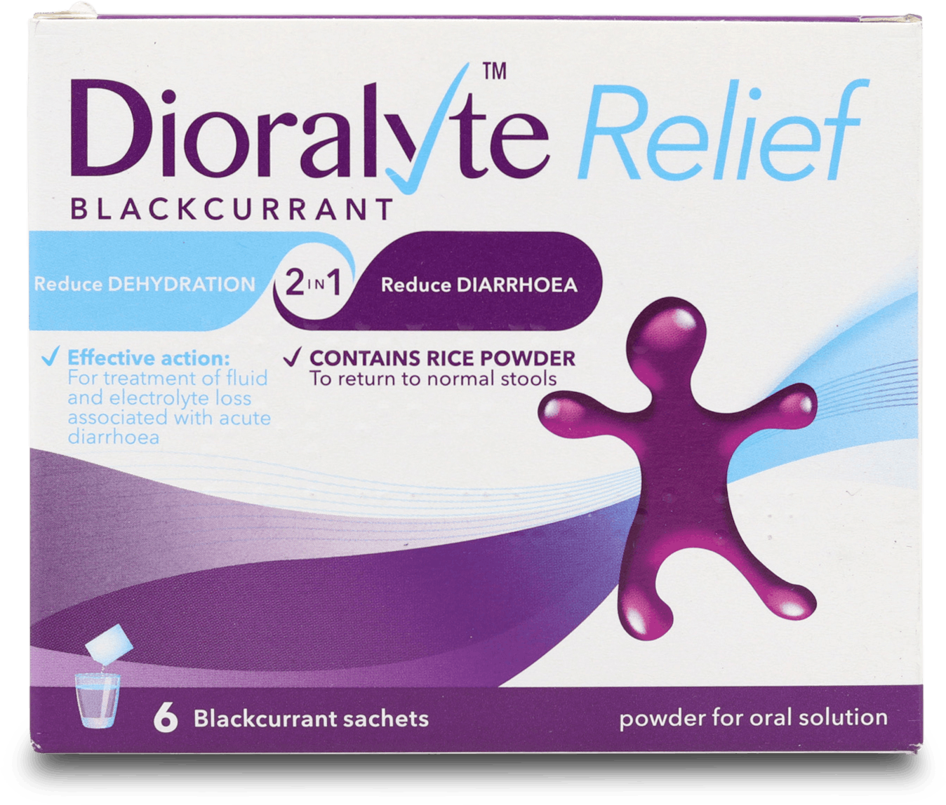 Dioralyte Relief Blackcurrant 6 Sachets medino