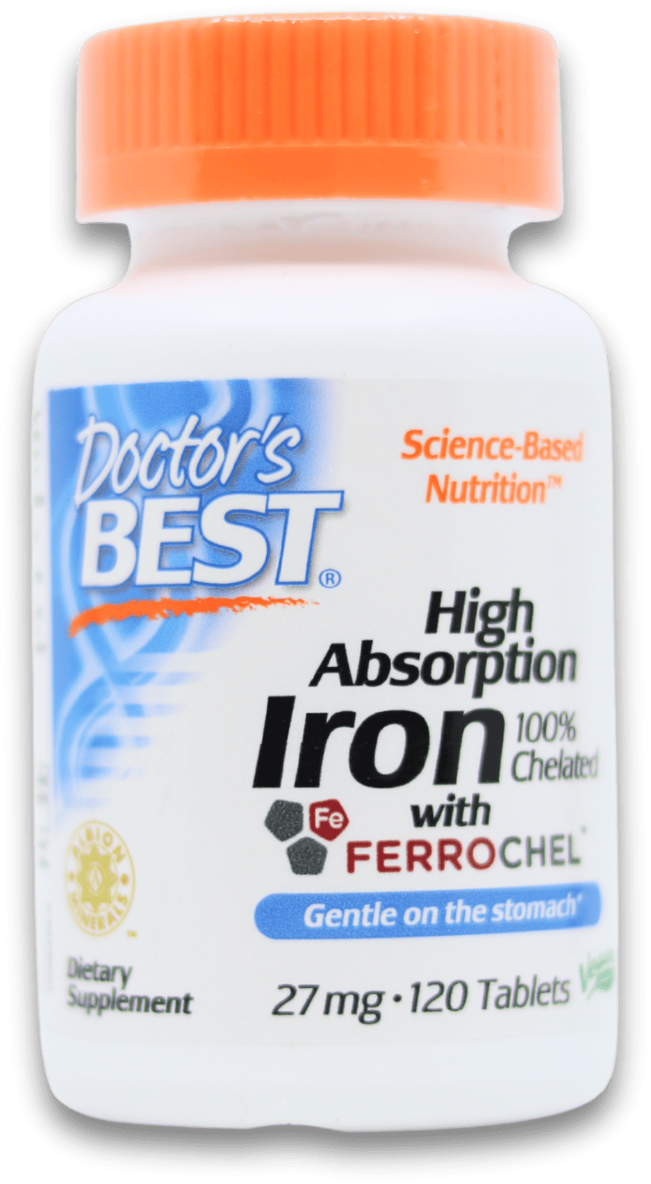 Doctor's Best High Absorption Iron with Ferrochel 27mg 120 Tablets
