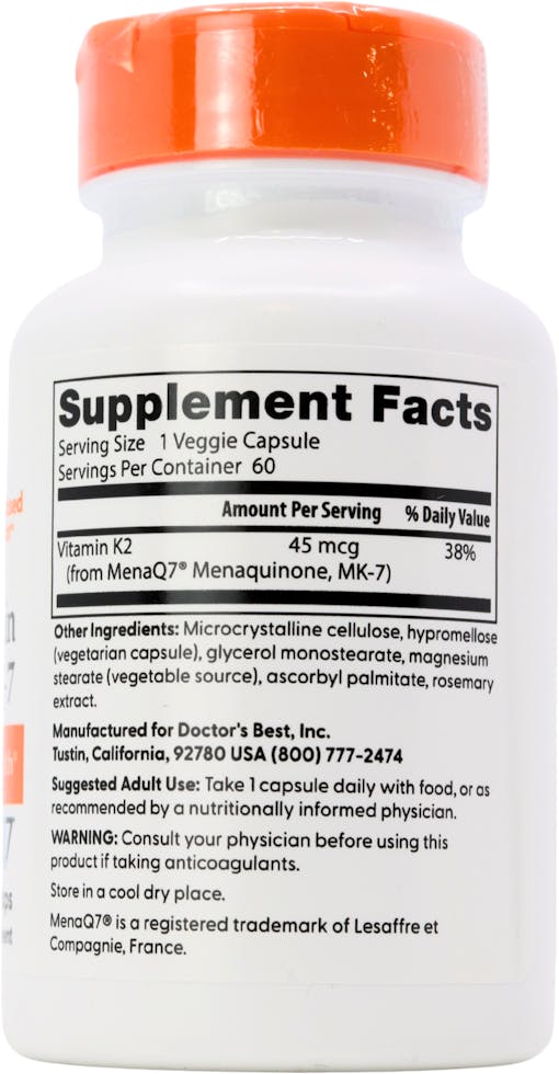Doctor's Best Natural Vitamin K2 MK-7 with MenaQ7 100mcg 60 Veggie Caps - 2