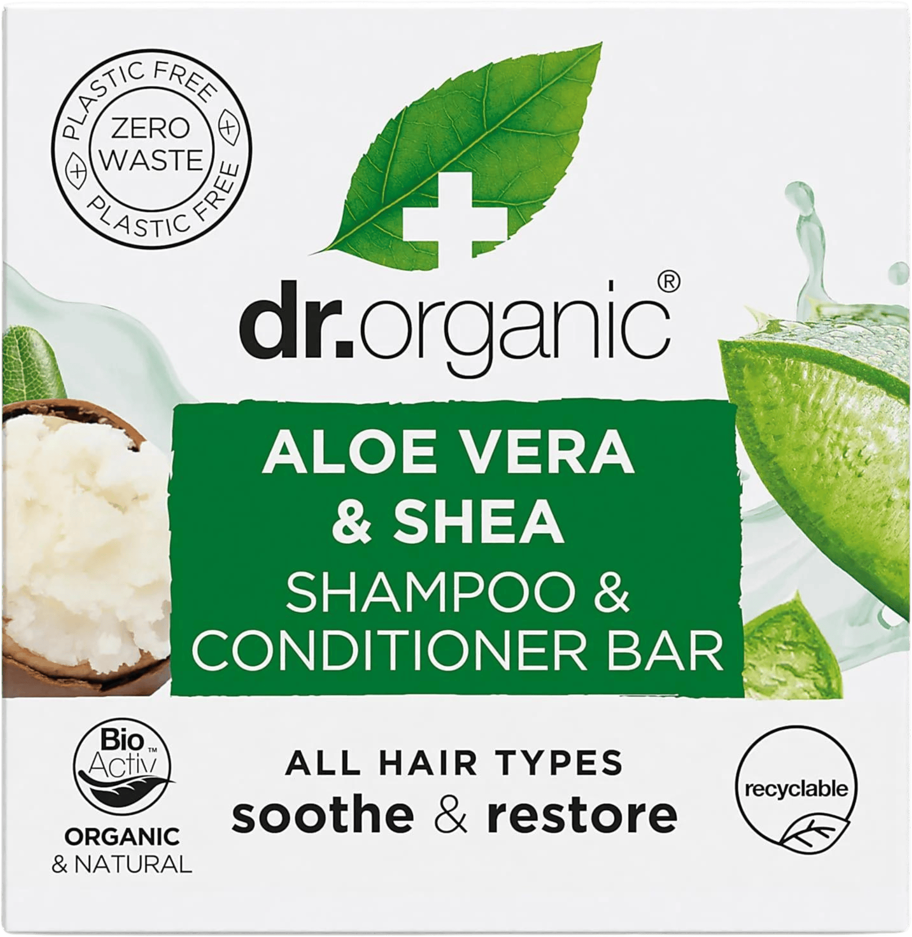 Dr. Organic Aloe Vera & Shea Shampoo & Conditioner Bar 75g