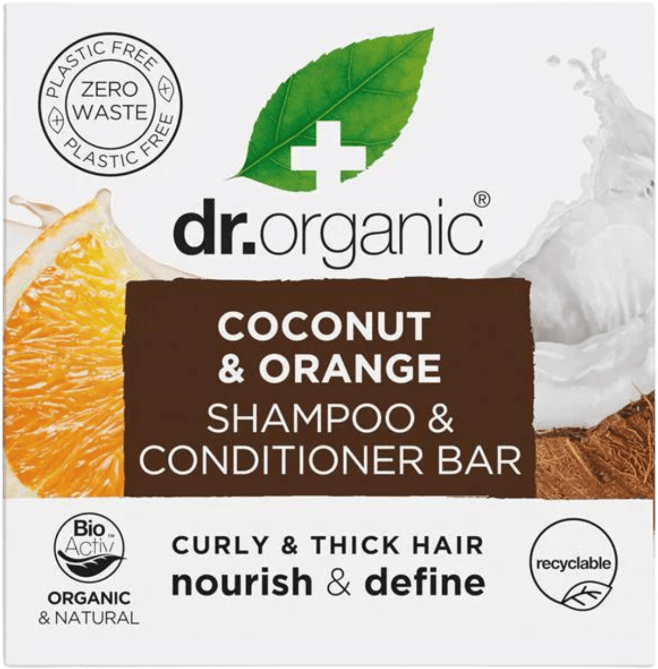 Dr. Organic Coconut & Orange Shampoo & Conditioner Bar 75g