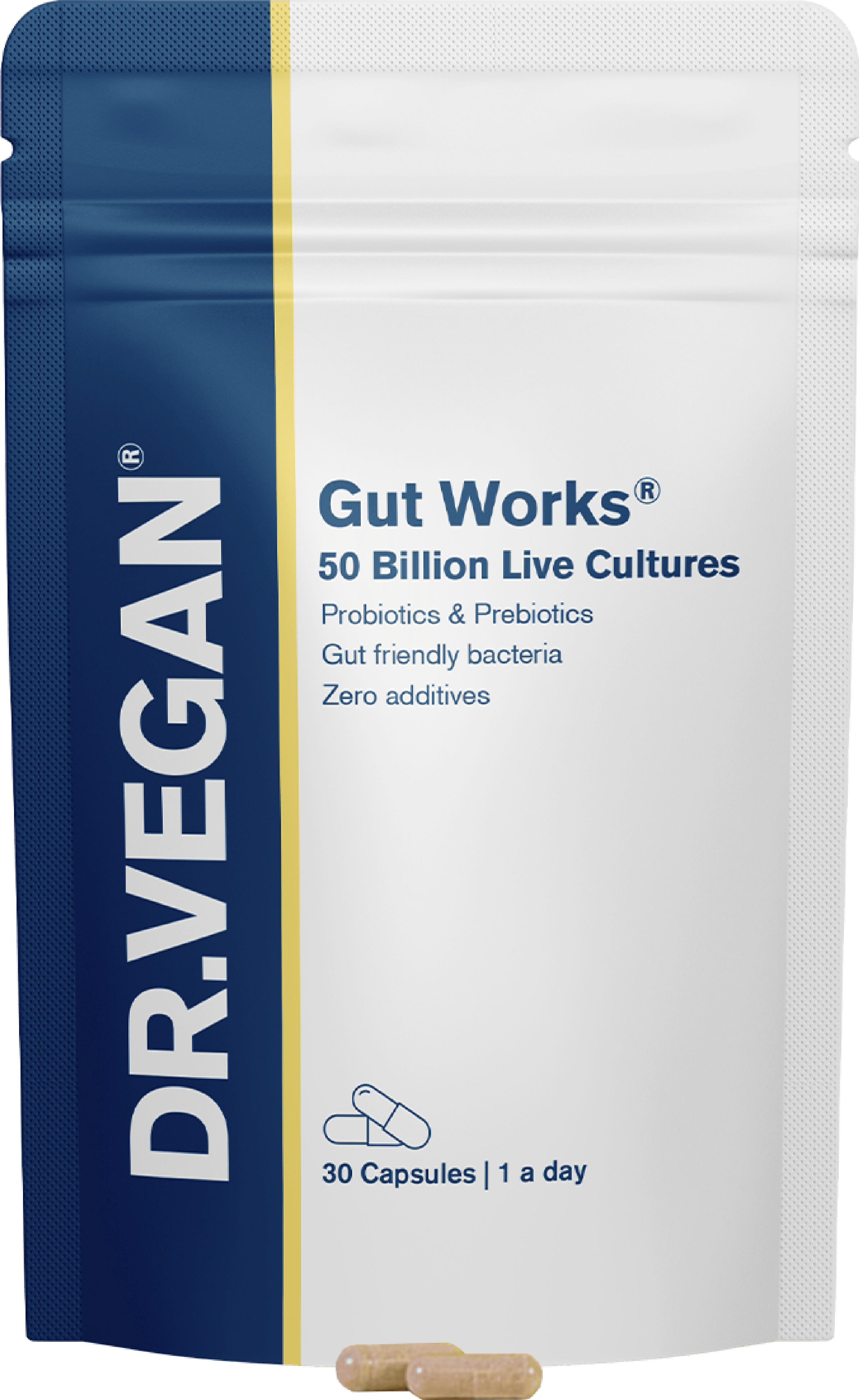 DR.VEGAN Gut Works Pre & Probiotic 50bn CFU 30 Capsules