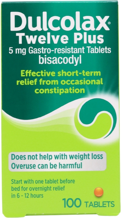 Dulcolax Twelve Plus 5mg Gastro-Resistant Bisacodyl 100 Tablets