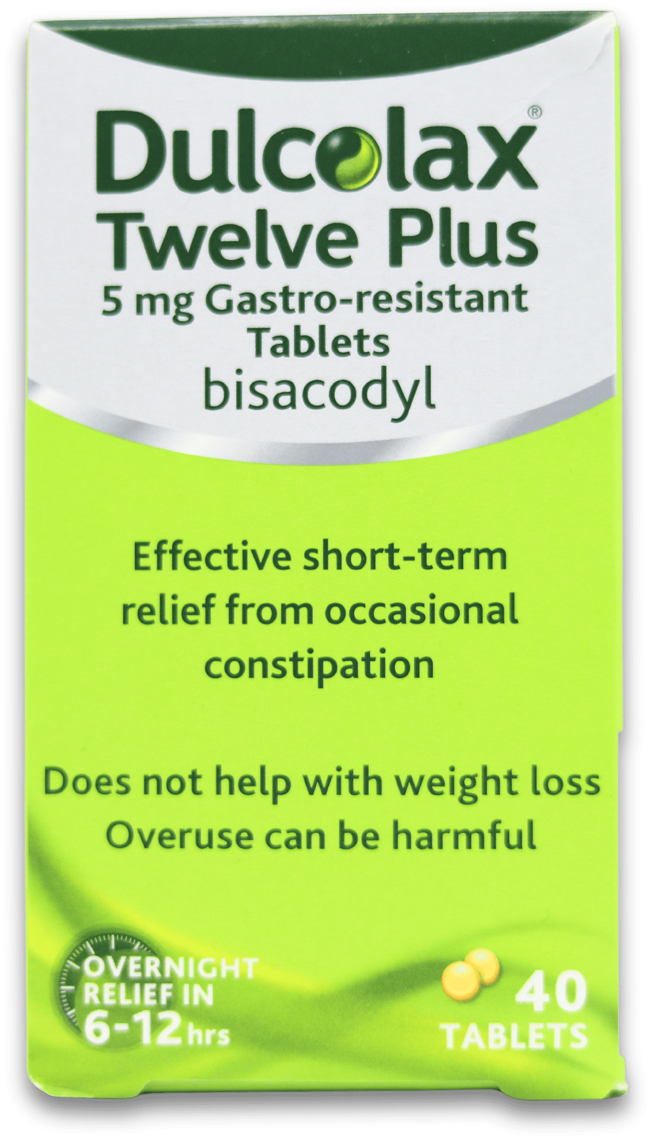 Dulcolax Twelve Plus 5mg Gastro-Resistant Bisacodyl 40 Tablets