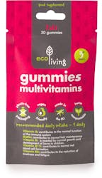 ecoLiving Multivitamin Gummies Home Compostable Packaging Kids 30 Pack