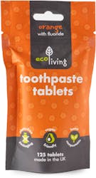 ecoLiving Toothpaste Tablets Orange Fluoride 125 Tablets