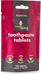 ecoLiving Toothpaste Tablets Raspberry Fluoride Free 125 Tablets