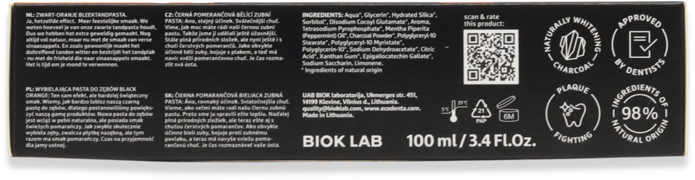 Ecodenta Black Orange Whitening Toothpaste 100ml - 3
