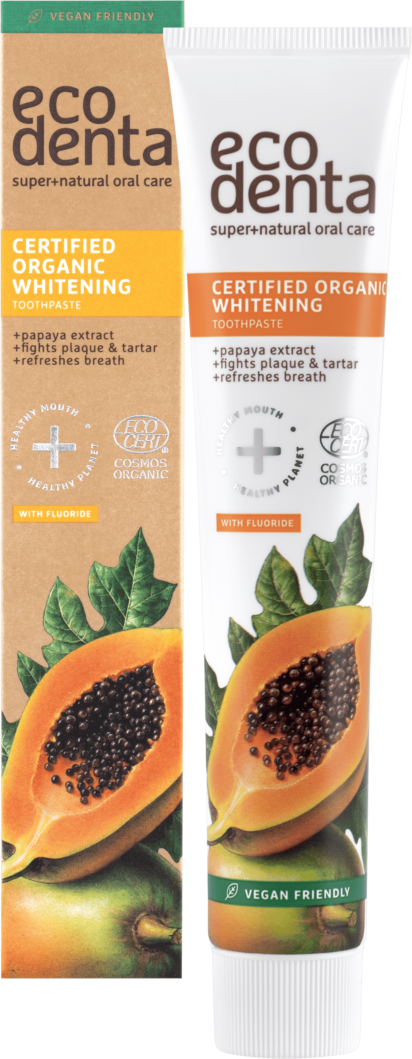 Ecodenta Organic Whitening Fluoride Toothpaste with Papaya 75ml