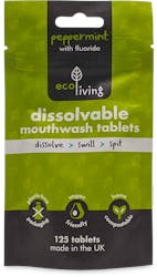 ecoLiving Mouthwash Tablets Dissolvable Fluoride 125 Tablets