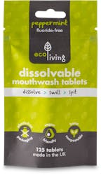ecoLiving Mouthwash Tablets Dissolvable Fluoride Free 125 Tablets