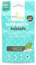 ecoLiving Toothpaste Tablets Mint Fluoride 125 Tablets