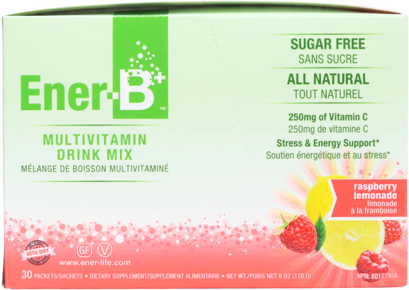 Ener-B+ Vitamin B Complex+ Multivitamin Drink Mix Raspberry Lemonade ...