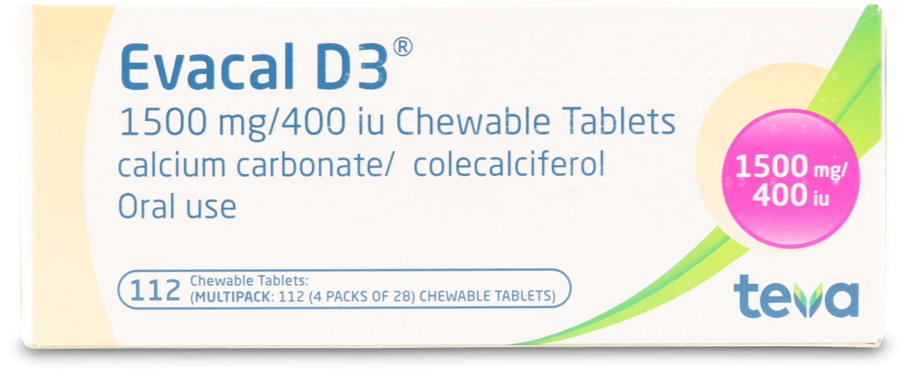 Evacal D3 1500mg Chewable 112 Tablets