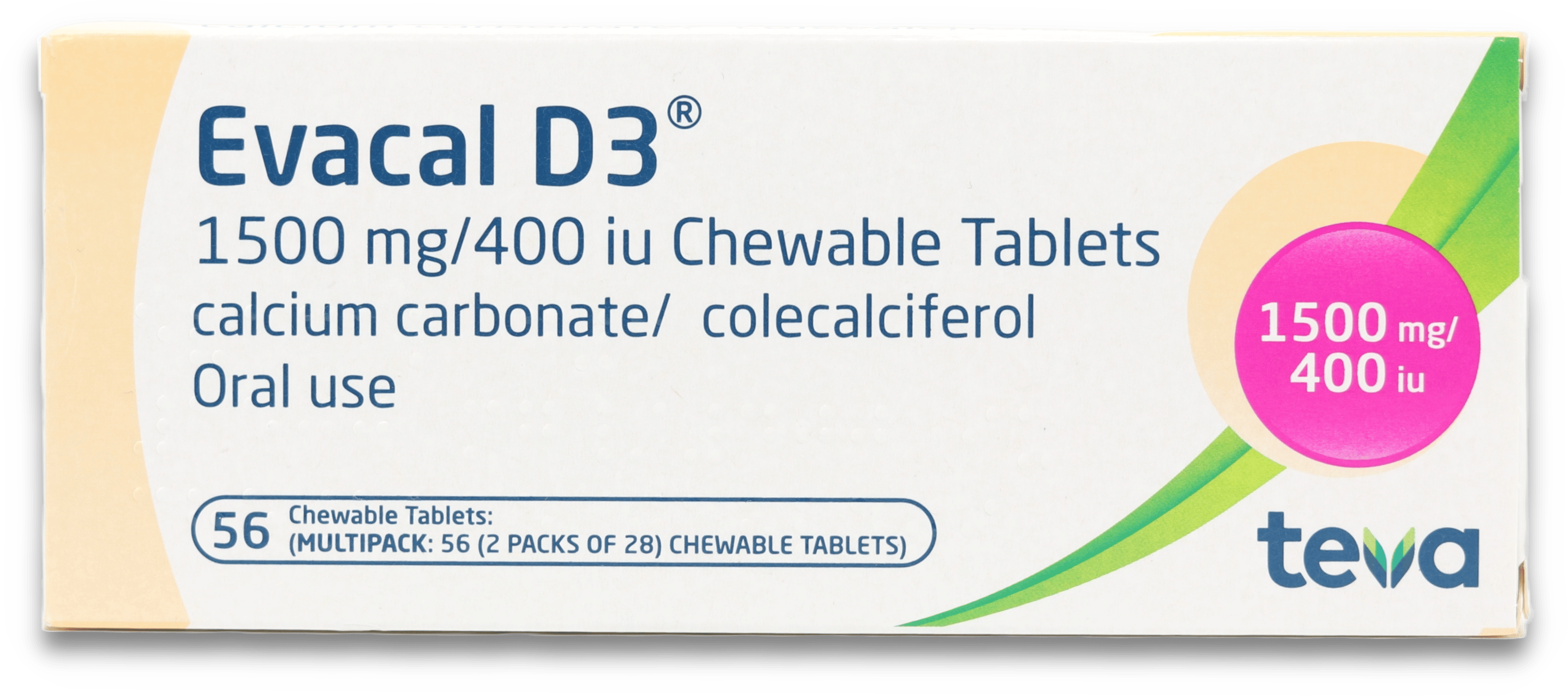 Evacal D3 1500mg Chewable 56 Tablets