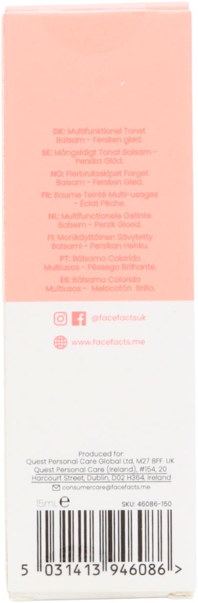 Face Facts Multipurpose Tinted Balm Peach Glow 15ml - 2