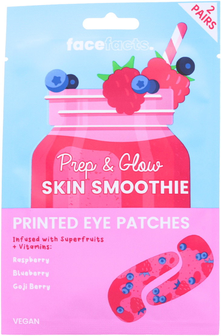Face Facts Prep & Glow Skin Smoothie Printed Eye Patches 2 Pack
