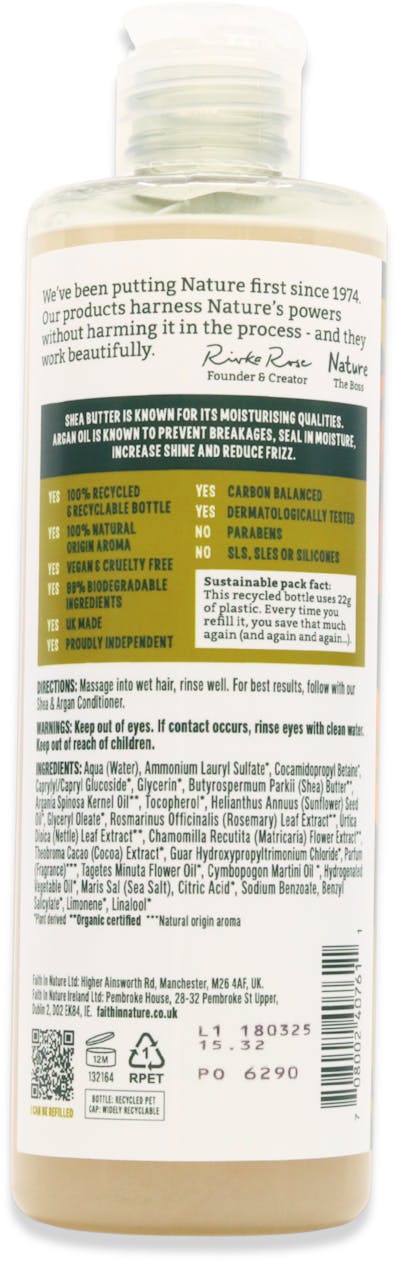 Faith In Nature Shea & Argan Moisturising Shampoo 400ml - 2
