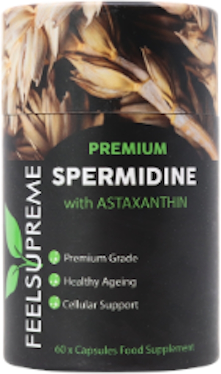 Feel Supreme Premium Spermidine & Astaxanthin Complex 60 Caps in Black