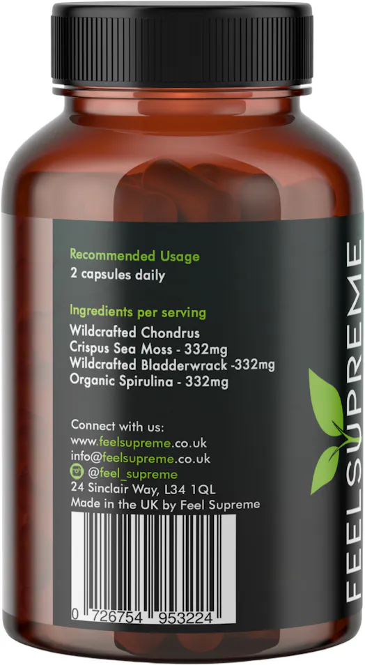 Feel Supreme Seamoss with Bladderwrack and Spirulina  90 Capsule - 2