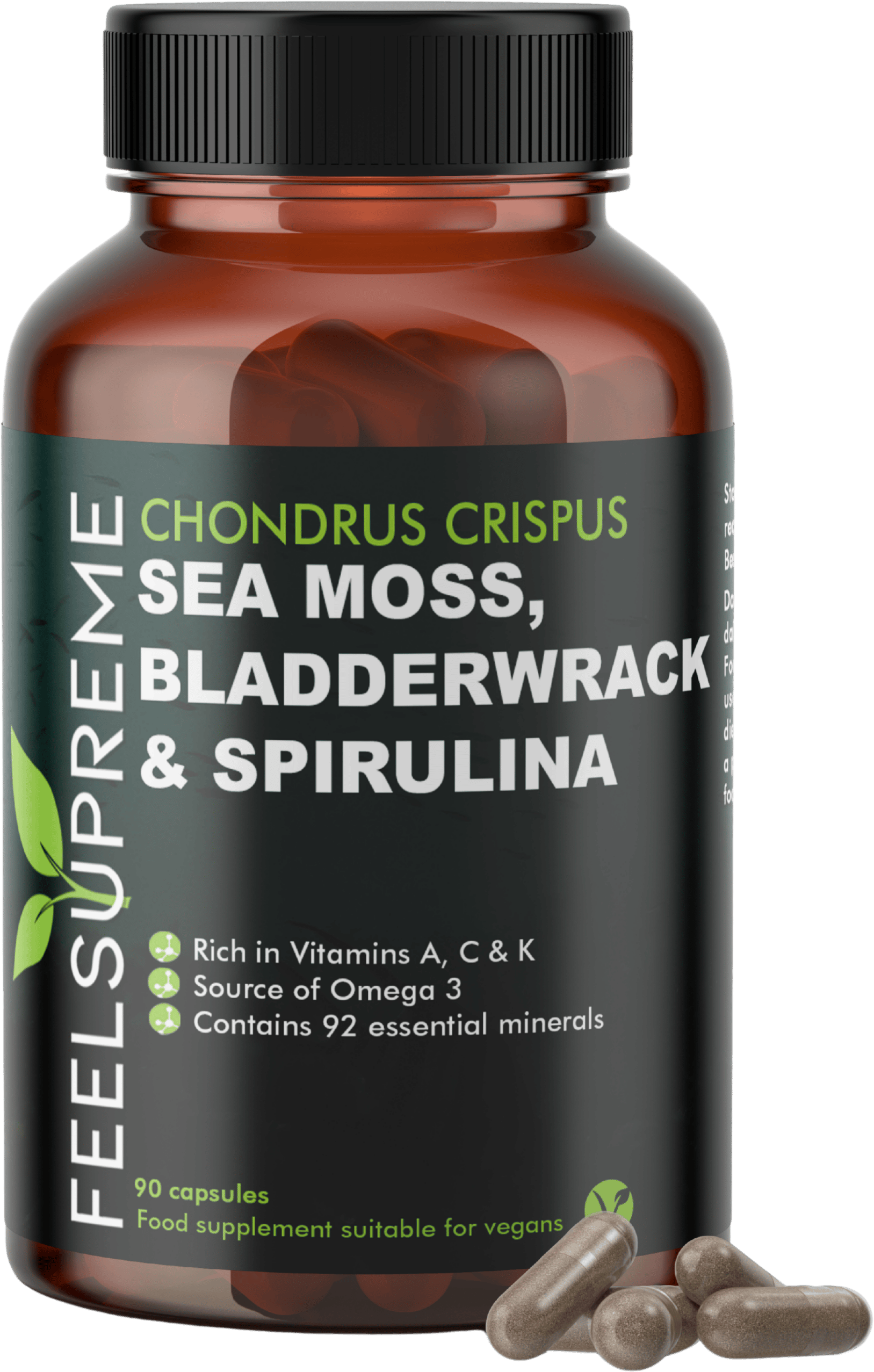 Feel Supreme Seamoss with Bladderwrack and Spirulina  90 Capsule