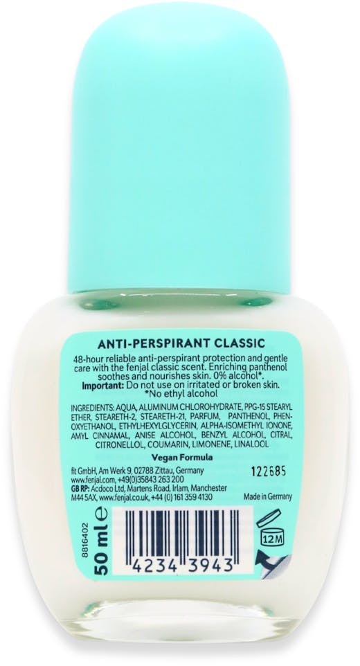Fenjal Classic Anti Perspirant Roll-On 50ml - 2