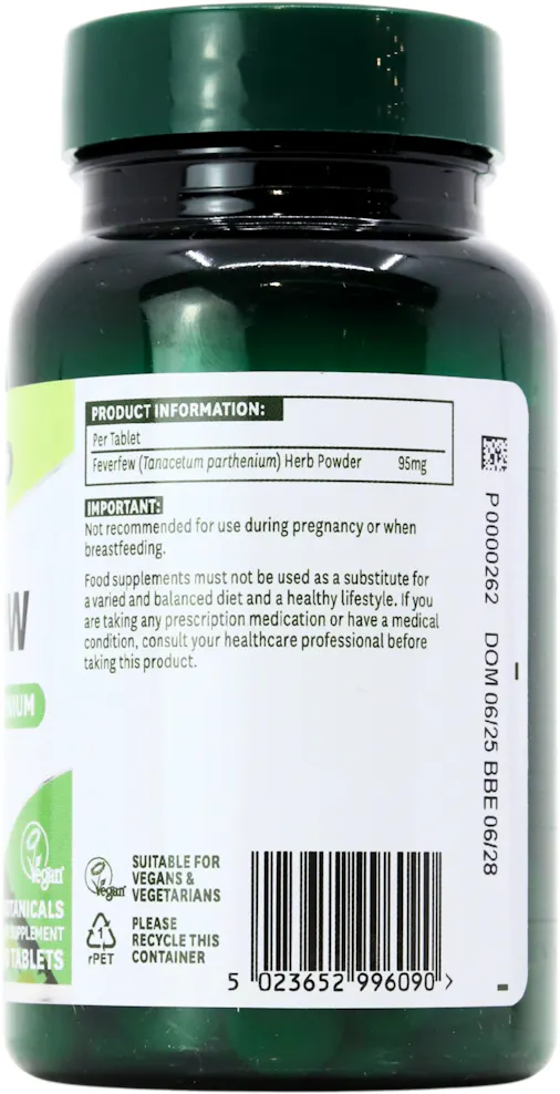 Natures Aid Feverfew 100mg 90 Tablets - 2