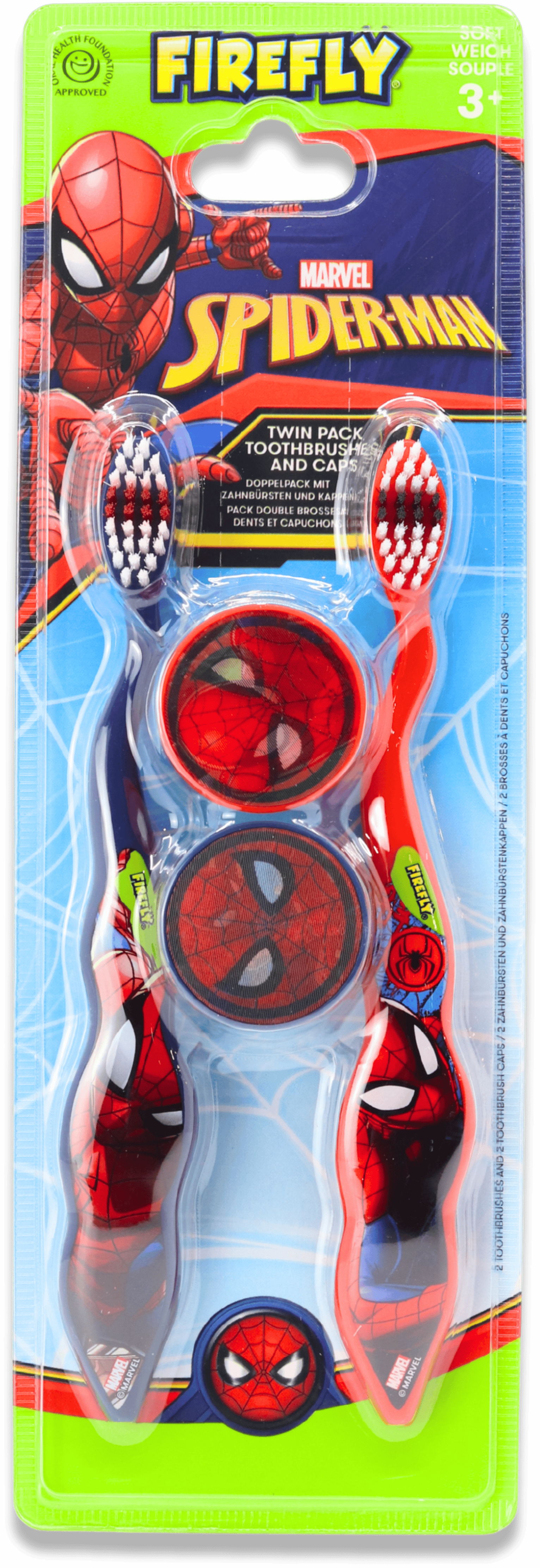 Firefly Spider-Man Twin Pack Toothbrush & Caps