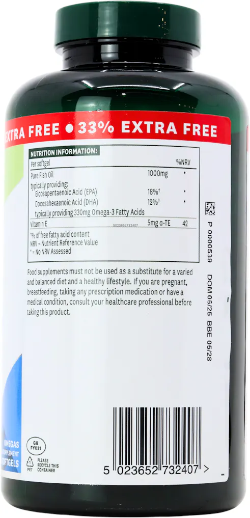 Natures Aid Fish Oil 1000mg 240 Softgels - 2