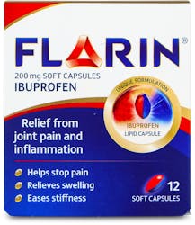 Flarin 200mg Ibuprofen 12 Soft Capsules