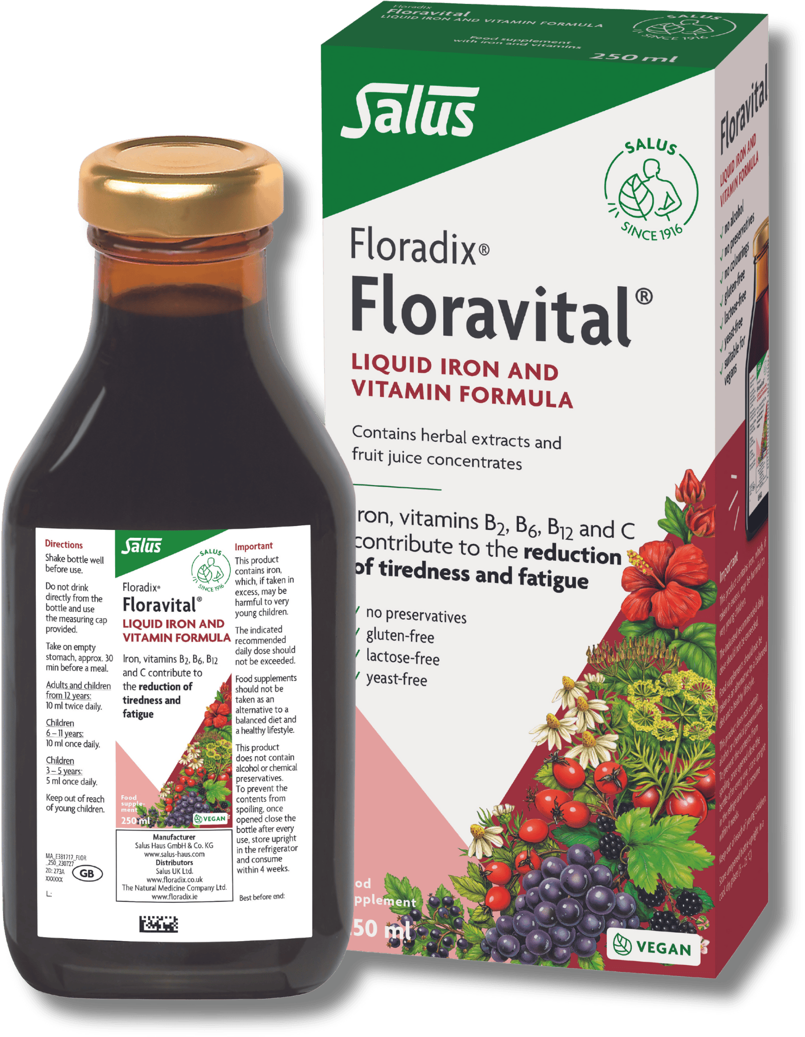 Floradix Floravital Herbal Liquid Iron & Vitamin 250ml
