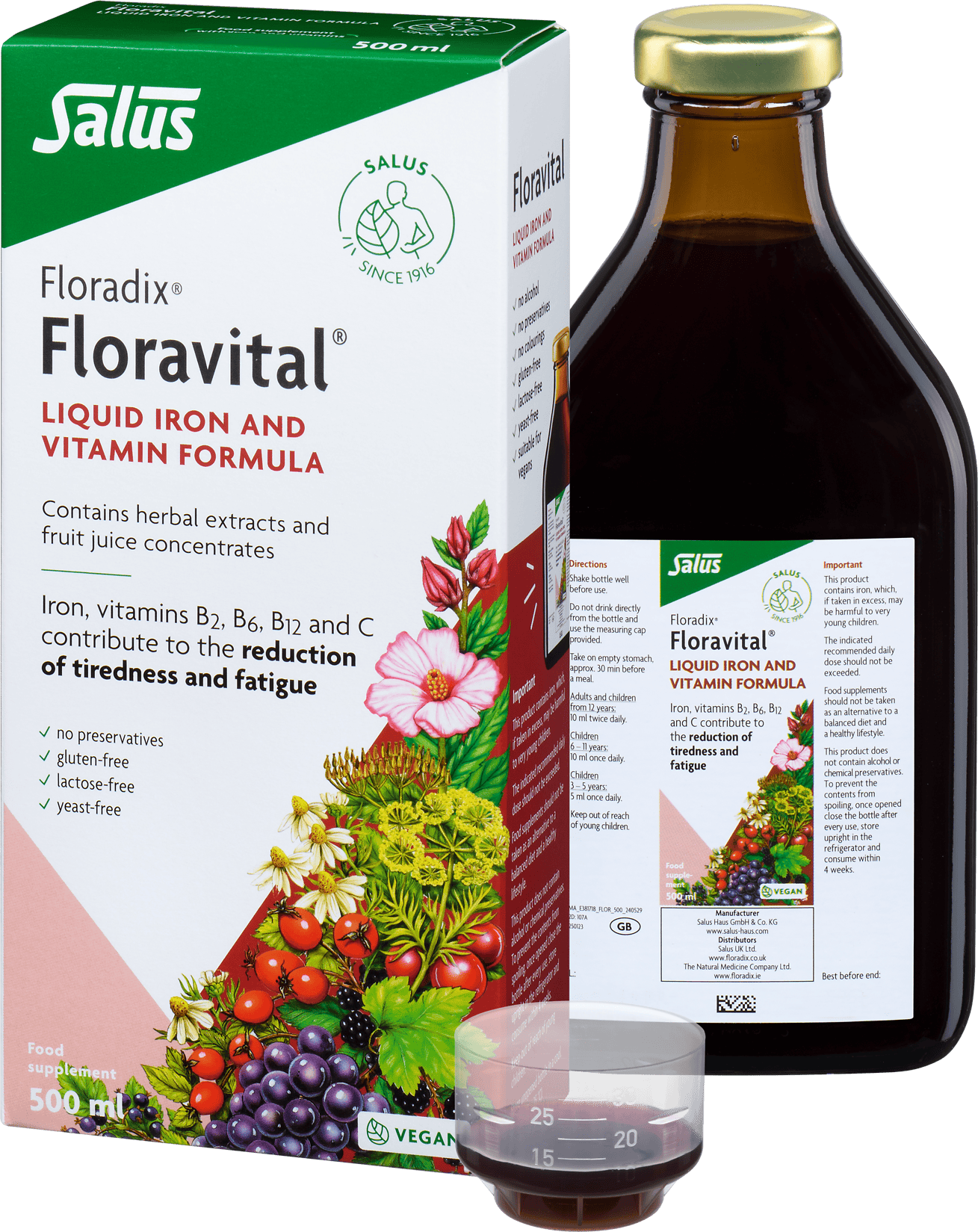 Floradix Floravital Liquid Iron & Vitamin Formula 500ml
